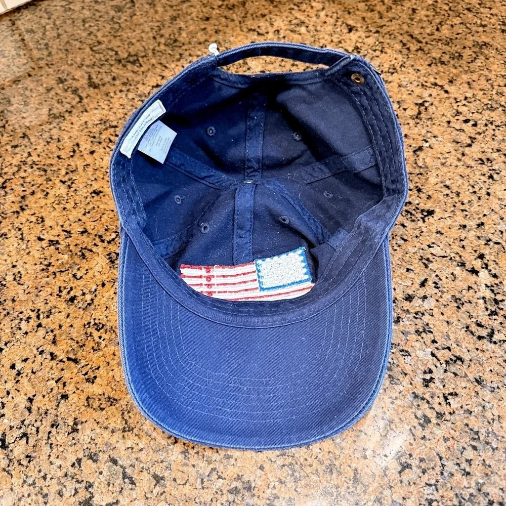 Life is Good Baseball Cap Dad Hat Adjustable Navy Blue American Flag Anchors